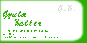 gyula waller business card